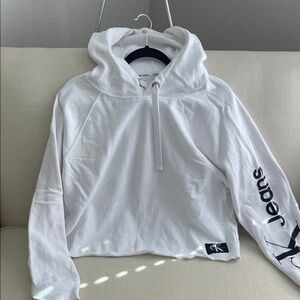 Calvin Klein White Hoodie Sweater